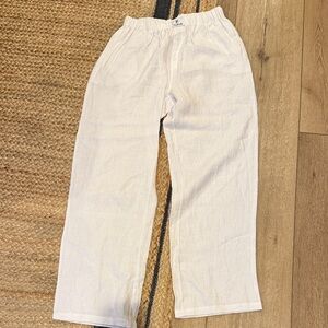 Parke Linen White Pants